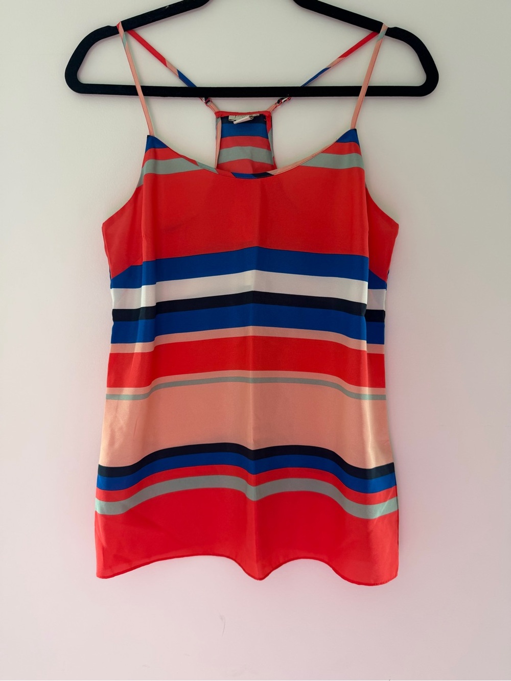 J. Crew Red Multicolor Striped Top